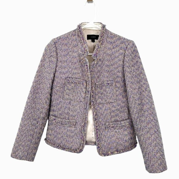 GORGEOUS J. CREW PURPLE METALLIC GOLD TWEED BLAZER JACKET - 2 - Picture 2 of 6